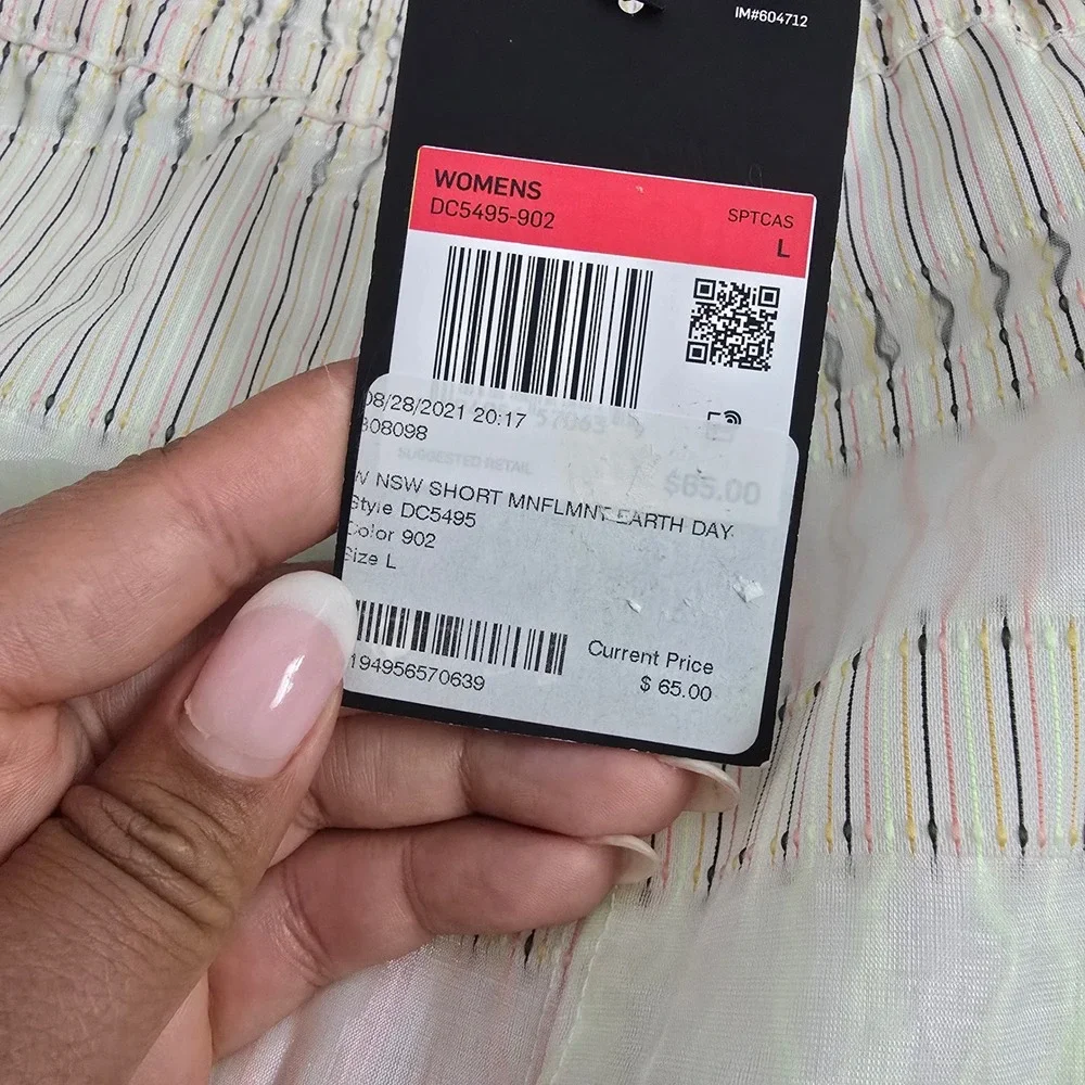 Nike NWT Women's Sportswear Earth Day Pastel Striped Athletic Shorts